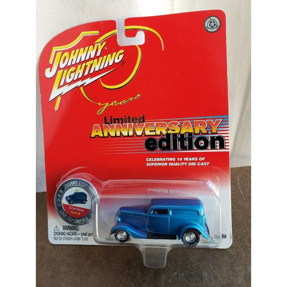 2004 Johnny Lightning '33 FORD DELIVERY Blue 10 YEARS LIMITED EDITION REAL RIDER